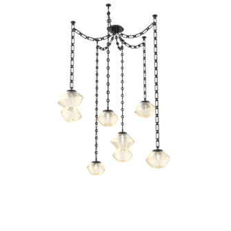 Mesa Round Chain 6pc Swag Multi-Pendant (1289|SNB0089-06-MB-A-CH3-L1)