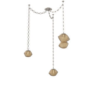 Mesa Round Chain 3pc Swag Multi-Pendant (1289|SNB0089-03-BS-B-CH1-L1)