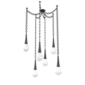Raindrop Round Chain 6pc Swag Multi-Pendant (1289|SNB0078-06-MB-C-CH2-L1)