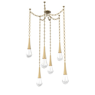 Raindrop Round Chain 6pc Swag Multi-Pendant (1289|SNB0078-06-GB-C-CH1-L1)