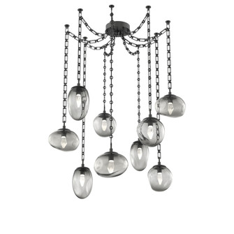 Cosmos Round 9pc Swag Multi-Pendant Chain (LED) (1289|SNB0069-09-MB-GS-CH3-L3)