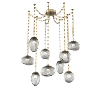 Cosmos Round 9pc Swag Multi-Pendant Chain (LED) (1289|SNB0069-09-GB-ZS-CH3-L3)