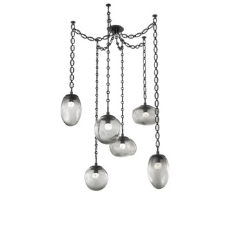 Cosmos Round 6pc Swag Multi-Pendant Chain (LED) (1289|SNB0069-06-MB-FS-CH2-L1)