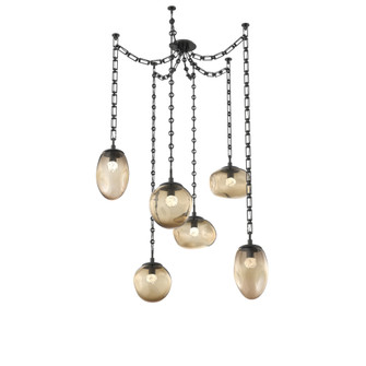 Cosmos Round 6pc Swag Multi-Pendant Chain (LED) (1289|SNB0069-06-MB-FB-CH3-L3)