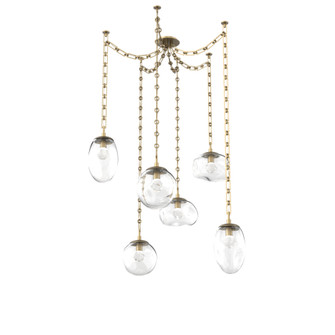 Cosmos Round 6pc Swag Multi-Pendant Chain (LED) (1289|SNB0069-06-GB-ZC-CH3-L3)