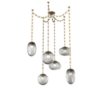 Cosmos Round 6pc Swag Multi-Pendant Chain (LED) (1289|SNB0069-06-GB-FS-CH3-L1)