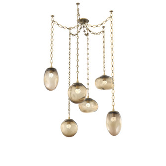 Cosmos Round 6pc Swag Multi-Pendant Chain (LED) (1289|SNB0069-06-GB-FB-CH1-L3)