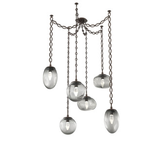 Cosmos Round 6pc Swag Multi-Pendant Chain (LED) (1289|SNB0069-06-FB-GS-CH2-L1)