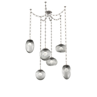 Cosmos Round 6pc Swag Multi-Pendant Chain (LED) (1289|SNB0069-06-BS-ZS-CH3-L3)