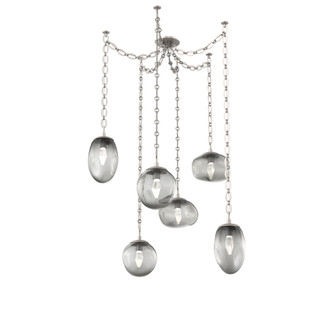 Cosmos Round 6pc Swag Multi-Pendant Chain (LED) (1289|SNB0069-06-BS-GS-CH2-L3)
