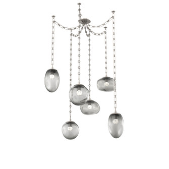 Cosmos Round 6pc Swag Multi-Pendant Chain (LED) (1289|SNB0069-06-BS-FS-CH3-L1)