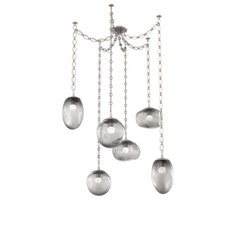 Cosmos Round 6pc Swag Multi-Pendant Chain (LED) (1289|SNB0069-06-BS-FS-CH2-L1)