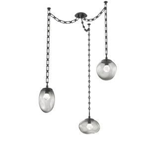 Cosmos Round 3pc Swag Multi-Pendant Chain (LED) (1289|SNB0069-03-MB-ZS-CH3-L3)