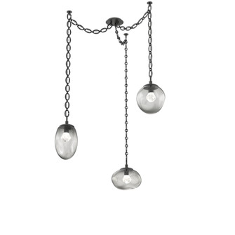 Cosmos Round 3pc Swag Multi-Pendant Chain (LED) (1289|SNB0069-03-MB-ZS-CH2-L1)