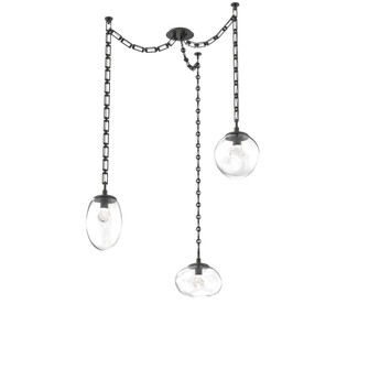 Cosmos Round 3pc Swag Multi-Pendant Chain (LED) (1289|SNB0069-03-MB-ZC-CH3-L3)