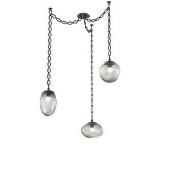 Cosmos Round 3pc Swag Multi-Pendant Chain (LED) (1289|SNB0069-03-MB-FS-CH2-L3)