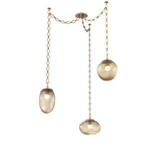 Cosmos Round 3pc Swag Multi-Pendant Chain (LED) (1289|SNB0069-03-GB-FB-CH1-L3)