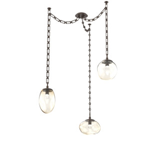 Cosmos Round 3pc Swag Multi-Pendant Chain (LED) (1289|SNB0069-03-FB-GA-CH3-L3)