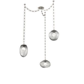 Cosmos Round 3pc Swag Multi-Pendant Chain (LED) (1289|SNB0069-03-BS-ZS-CH3-L3)