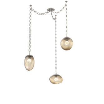 Cosmos Round 3pc Swag Multi-Pendant Chain (LED) (1289|SNB0069-03-BS-ZB-CH2-L3)