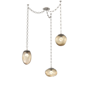 Cosmos Round 3pc Swag Multi-Pendant Chain (LED) (1289|SNB0069-03-BS-ZB-CH1-L1)