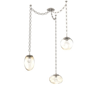 Cosmos Round 3pc Swag Multi-Pendant Chain (LED) (1289|SNB0069-03-BS-ZA-CH2-L1)