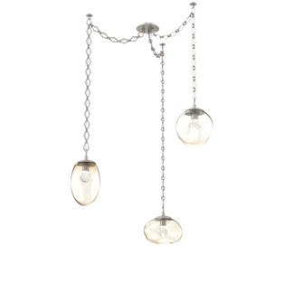 Cosmos Round 3pc Swag Multi-Pendant Chain (LED) (1289|SNB0069-03-BS-ZA-CH1-L3)