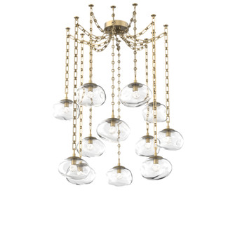 Nova LED Multi Light Pendant Gilded Brass (1289|SNB0068-12-GB-FC-CH3-L3)