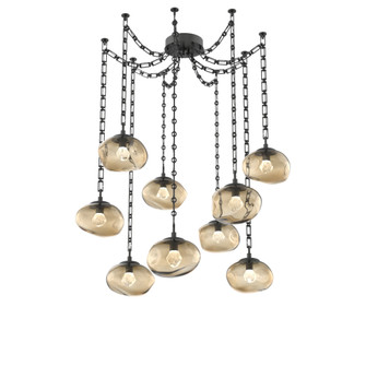 Nova Round 9pc Swag Multi-Pendant Chain (LED) (1289|SNB0068-09-MB-ZB-CH3-L1)