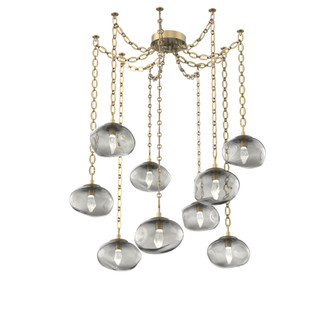 Nova Round 9pc Swag Multi-Pendant Chain (LED) (1289|SNB0068-09-GB-GS-CH2-L3)
