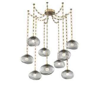Nova Round 9pc Swag Multi-Pendant Chain (LED) (1289|SNB0068-09-GB-FS-CH3-L1)