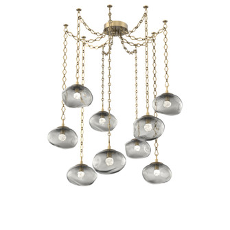 Nova Round 9pc Swag Multi-Pendant Chain (LED) (1289|SNB0068-09-GB-FS-CH1-L3)