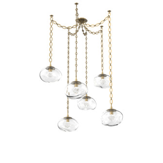 Nova Round 6pc Swag Multi-Pendant Chain (LED) (1289|SNB0068-06-GB-ZC-CH2-L3)