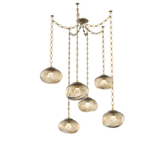 Nova Round 6pc Swag Multi-Pendant Chain (LED) (1289|SNB0068-06-GB-ZB-CH1-L1)