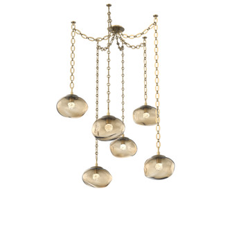 Nova Round 6pc Swag Multi-Pendant Chain (LED) (1289|SNB0068-06-GB-FB-CH2-L3)