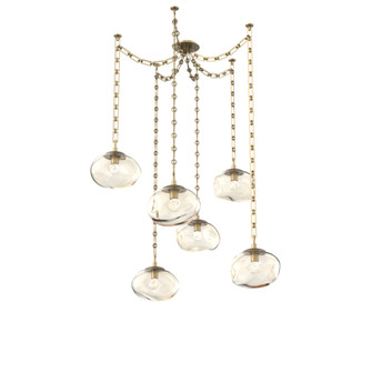 Nova Round 6pc Swag Multi-Pendant Chain (LED) (1289|SNB0068-06-GB-FA-CH3-L3)