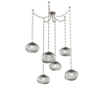 Nova Round 6pc Swag Multi-Pendant Chain (LED) (1289|SNB0068-06-BS-ZS-CH2-L3)