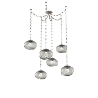 Nova Round 6pc Swag Multi-Pendant Chain (LED) (1289|SNB0068-06-BS-ZS-CH1-L1)