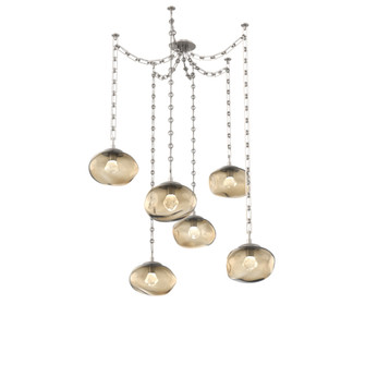 Nova Round 6pc Swag Multi-Pendant Chain (LED) (1289|SNB0068-06-BS-ZB-CH3-L3)