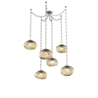 Nova Round 6pc Swag Multi-Pendant Chain (LED) (1289|SNB0068-06-BS-ZB-CH2-L1)
