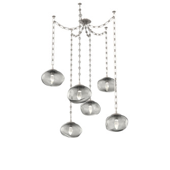 Nova Round 6pc Swag Multi-Pendant Chain (LED) (1289|SNB0068-06-BS-GS-CH3-L3)