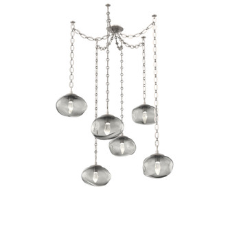 Nova Round 6pc Swag Multi-Pendant Chain (LED) (1289|SNB0068-06-BS-GS-CH2-L1)