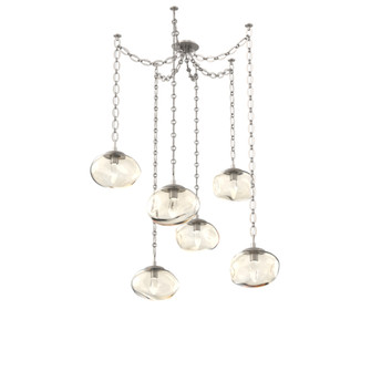 Nova Round 6pc Swag Multi-Pendant Chain (LED) (1289|SNB0068-06-BS-GA-CH2-L3)