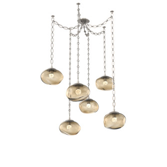 Nova Round 6pc Swag Multi-Pendant Chain (LED) (1289|SNB0068-06-BS-FB-CH2-L1)