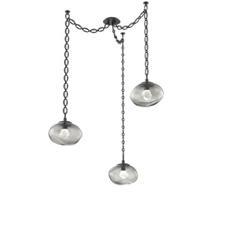 Nova Round 3pc Swag Multi-Pendant Chain (LED) (1289|SNB0068-03-MB-ZS-CH2-L3)