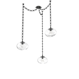 Nova Round 3pc Swag Multi-Pendant Chain (LED) (1289|SNB0068-03-MB-ZC-CH3-L3)