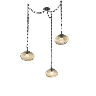 Nova Round 3pc Swag Multi-Pendant Chain (LED) (1289|SNB0068-03-MB-ZB-CH3-L1)