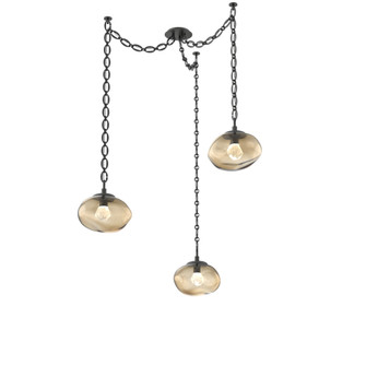 Nova Round 3pc Swag Multi-Pendant Chain (LED) (1289|SNB0068-03-MB-ZB-CH2-L1)