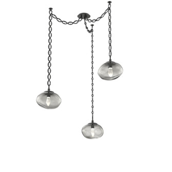 Nova Round 3pc Swag Multi-Pendant Chain (LED) (1289|SNB0068-03-MB-GS-CH2-L3)