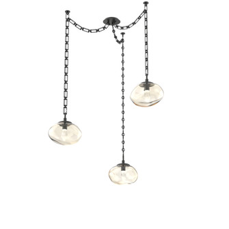 Nova Round 3pc Swag Multi-Pendant Chain (LED) (1289|SNB0068-03-MB-GA-CH3-L3)
